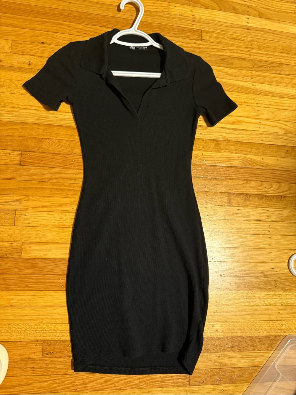Zara Black Short Collared Mini Dress